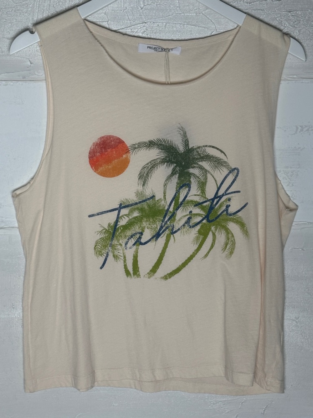 New w tags. Tahiti tank Project social T. Medium